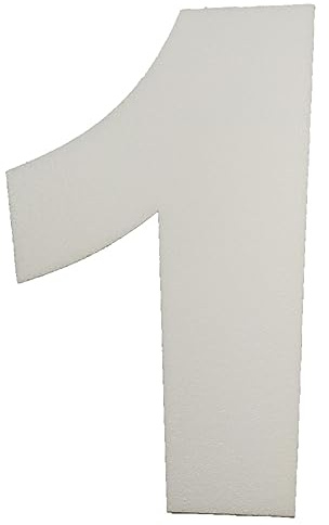 DecoPorex - Zahl 1, 60 cm hoch und 5 cm dick aus expandiertem Polystyrol, Dekoration für Veranstaltungen, Feiern, Jubiläen und Geburtstage