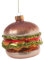 MARELIDA Weihnachtsbaumschmuck Hamburger - Glas - Christbaumschmuck - glitzernd - H: 10cm - bunt