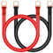 Xiatiaosann 4 AWG Battery Inverter Cable, 4 Gauge 25mm² Auto Wiring 600V Tinned Copper Stranded Electrical Silicone Wire Red & Black 50cm/19.6inch with 3/8 Lugs Terminals for RV, Automotive, Marine