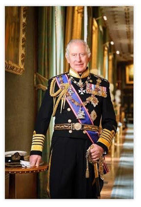 AAVEDA King Charles III, 1 Leinwand-Poster, Schlafzimmer-Dekor, Sportlandschaft, Büro, Raumdekoration, Geschenk, ungerahmt, 30 x 45 cm