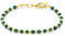 GAVU Kristall Armband Herren mit Natürlichem Malachit und 18K Quadratischen Goldenen Perlen