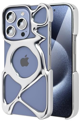Angry miao Handyhülle für iPhone 15 Pro Max Hülle, PC Rahmenloses Design Matt