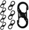 8 Stück S Karabiner Mini Karabinerhaken 35mm Micro Lock Mini Karabiner Edelstahl, Doppelkarabiner 8 Förmiger 2 Öffnungen für Camping Wandern Karabiner Klein für Outdoor