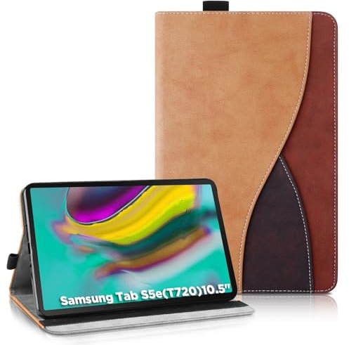 AsWant Funda Carcasa per Samsung Galaxy Tab S5e 10.5 Pulgadas 2019 SM-T720/T725 - Estuche Inteligente Ultra Slim PU Protectora con Soporte/Cartera Funda Samsung Tab S5e (Marrón)