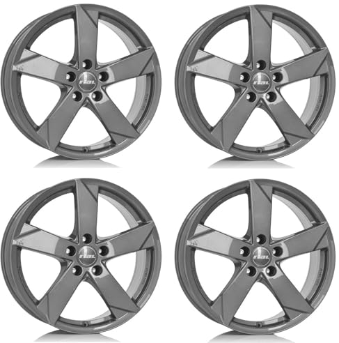 4x Rial Felgen Alufelgen Kodiak 7.5Jx17 ET45 5x112 graphit kompatibel mit VOLKSWAGEN Beetle Caddy Cross Touran E-Golf EOS Golf Jetta Passat