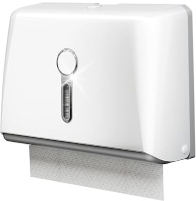 Qusedwey Gewerblicher Papierhandtuchspender Zur Wandmontage mit Schlüsselpaket, Installation Ohne Bohren oder Schrauben für Badezimmer, Toilette, Küche