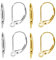 Wjelet 8 Stück 925 Sterling Silber Ohrhaken, Ohrringe Mit Hebelverschluss Französische, 16 x 10 mm Ohrring Verschluss für DIY Schmuckherstellung (Silber, Gold)