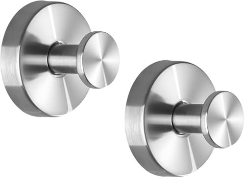 Gewtur Ganci Ventosa, Accappatoio Bagno, Asciugamani Ventosa, Gancio Accappatoio Doccia, Ganci Ventosa Bagno, Porta Accappatoio Da Bagno, Per Finestre, Gancio Accappatoio Doccia (Argenteo, 2 Pezzi)