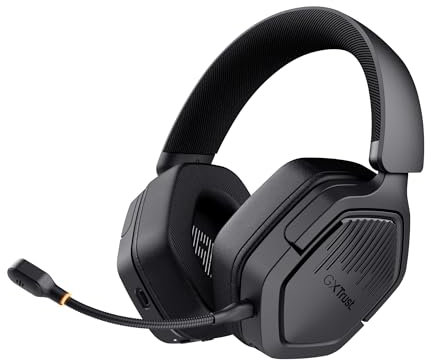Trust GXT 1493 Ravox Cuffie Gaming Wireless Bluetooth + 2.4 GHz per PS5 PS4 Switch PC Mobile, Driver da 50 mm, Batteria da 70 Ore, Bassa Latenza, Cuffie Bluetooth Over Ear con Microfono, Nero