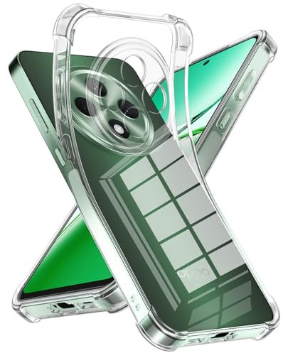 Xiltlly Hülle Durchsichtig für Oppo Reno 12 FS(5G/4G)/Oppo Reno 12F(5G/4G) mit Stoßfest Schutzecken, Dünne Weiche Transparent Handyhülle Flexible TPU Protective Case Sturzfest Schutzhüllen, Clear