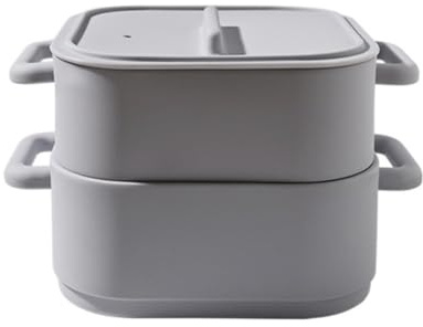 Besshepplo 2Pcs Silicone Cooking And Steaming Bowls Silicone Steamer Basket Microwave Steamer For Boiling And Steaming For Quick Meal Prep In Microwave(Grey)