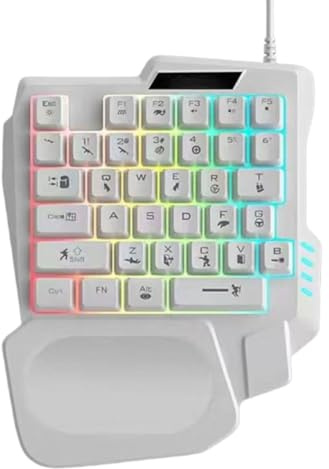 Teclado de juego de sensación mecánica ergonómica para el teléfono - Teclado mecánico del juego | Keypad profesional de juegos telefónicos con luz RGB | Teclados de juegos mecánicos compactos para apa