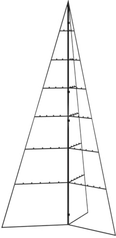 Massbinet Weihnachtsbaum Metall Tannenbaum mit Haken und 5 Ebenen 140 cm
