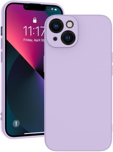 Qasyfanc Soft Silicone Case for iPhone 13 6.1-Inch, Grass Violet | Full Camera Protection, Anti-Scratch Microfiber Lining, Slim Soft Touch Shockproof Cover