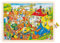 goki 57670 - Einlegepuzzle Baustelle aus Holz, Holzpuzzle Krahn, Bagger, Walze, Kipper etc., Lernspielzeug und Kinderpuzzle, fördert Fantasie und Motorik der Kinder, 40cm x 30cm, 96er Set, ab 3 Jahre