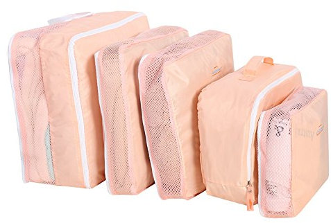 Storage Newga Land 5/Travel Storage Bag set Luggage Packing Bag Organisers Multi-functional clothing sorting packages pink
