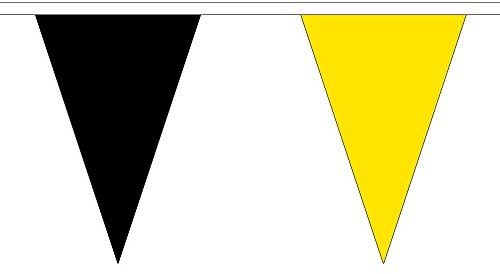 The Flag Wholesaler La Bandiera Grossista B037813 Nero e Giallo Triangolo bandierine, Multicolore, 24 x 1 x 23 cm