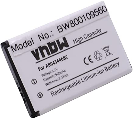 vhbw Batterie Compatible avec Samsung SGH-B100, SGH-B130, SGH-B300, SGH-B320, SGH-B2100, SGH-A701 téléphone Portable (900mAh, 3,7V, Li-ION)