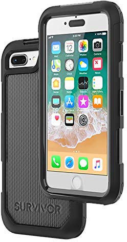 Cellet Heavy Duty Protection Phone Case and Built-in Screen Protector by Griffin Survivor Extreme Case Cover. Designed Compatible with iPhone 8 Plus 7 Plus 6 Plus