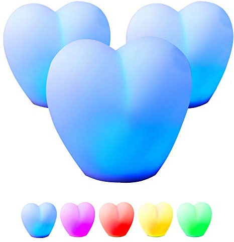 LED-Leuchte Herz Lampe Licht Leuchte Stimmungslicht Wohnaccessoire (3 x LED Leuchte Herz)