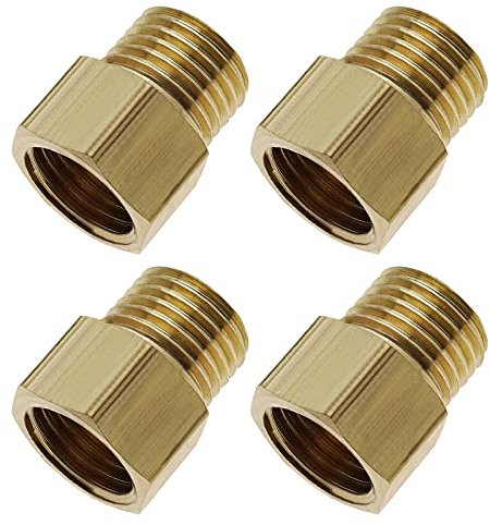 eMagTech 4pcs Adaptateurs de Conversion de Tuyau Fileté BSP Femelle à 1/4 pouce Mâle Connecteur de Raccord Tuyau à Douille Hexagonale en Laiton pour Air Eau Gaz Mazout