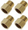 eMagTech 4pcs Adaptateurs de Conversion de Tuyau Fileté BSP Femelle à 1/4 pouce Mâle Connecteur de Raccord Tuyau à Douille Hexagonale en Laiton pour Air Eau Gaz Mazout