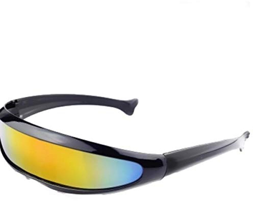 Futuristic Cyclops Cyberpunk Visor Sunglasses Mirrored Lens Narrow Sunglasses Personality Costume Eyewear Glasses Funny Party Mask Decoration
