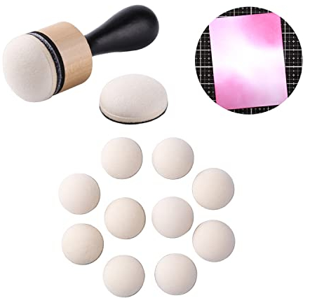 OTCRAFT Mini Ink Blending Tool,with Foams Replacement Refill Foam Tool for Foams Scrapbooking Painting Drawing Art Supplies Handle Ink Tools Embossing Stencils