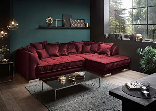 Froschkönig24 Pascha Ecksofa 308 x 192 cm Sofa Couch Eckcouch Burgund