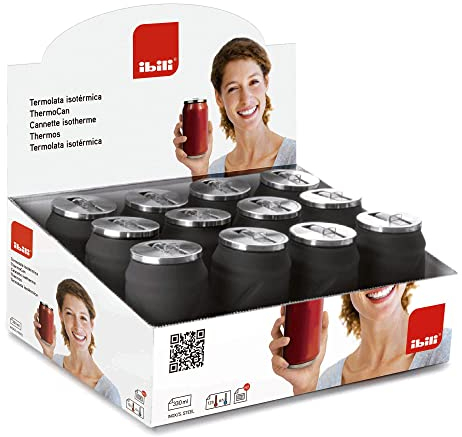 Ibili - Cannette Isotherme Blueberry (Myrtille), 500 ml, Acier Inoxydable 18/10, Double Paroi, Réutilisable