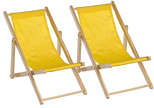 Deko Liegestuhl Klappstuhl 'Mini' Strandstuhl Set Sonnenstuhl Handyhalter 21 cm
