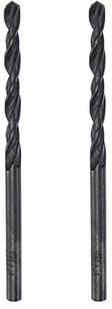 sourcing map 6542 High Speed Steel Straight Shank Twist Jobber Drill Bit, Fully Ground Black Oxide Drill Bits 3.3mm Drill Diameter 65mm Total Length 2 Pcs