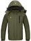SwissWell Winterjacke Herren Warm Fleece Snowboardjacke Wasserdicht Outdoorjacke Männer Reißverschluss mit Abnehmbarer Kapuze Grün M