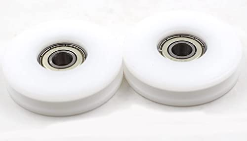 feedal 2 pulegge a rulli per puleggia in nylon con scanalatura a U da 50 mm, per sollevamento 6, 8,10 mm, 608zz