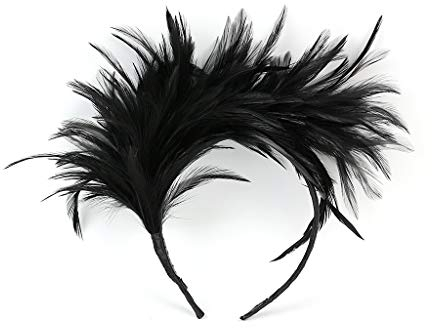 Schwarzer Halloween-Fascinator mit Federn, 1920er / 50er Jahre, Gatsby Derby-Hut, Teeparty, Cocktail, Hochzeit, Kopfschmuck für Damen