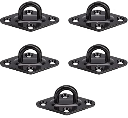 Tissting 5 Ganci in Acciaio Inox 304 con Piastra ad Occhiello, Ganci ad Anello per Montaggio a Parete per impieghi gravosi, Gancio a U per lampadari a soffitto, ventilatori da soffitto(8mm)