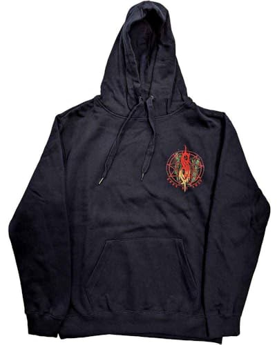 Slipknot Hoodie Burn Me Away Band Logo Official Unisex Navy Blue Pullover M