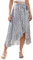 KOJOOIN Damen Röcke Strandröck Sommer Röcke Midiröcke Bohemian Blumen Röcke mit Rüschen Elastische Taille Weiß M