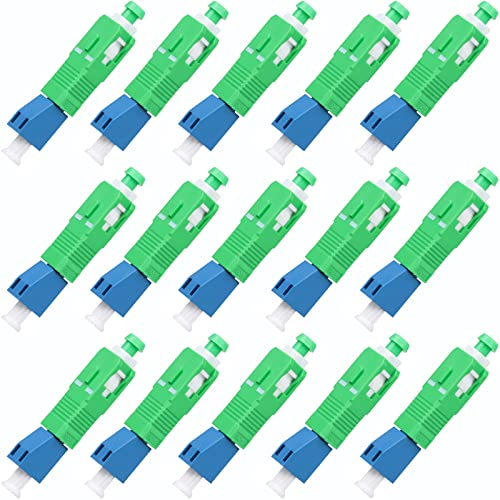Duogalia 15 Stück SC/APC Stecker auf LC/UPC Buchse Singlemode Adapter Fiber Optic Connector FTTH Adapter Konverter für visuelle Fehlersuche