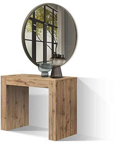 PAZZO DESIGN, Table console extensible mignonne chêne rustique jusqu'à 12 places Table console cuisine gain de place fabriquée en Italie de 45 à 300 cm - id_1881