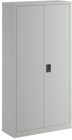 Lista | Flügeltürschrank | Vollblechtüren | HxB 1950 x 1000 mm | Tiefe 400 mm | lichtgrau RAL 7035