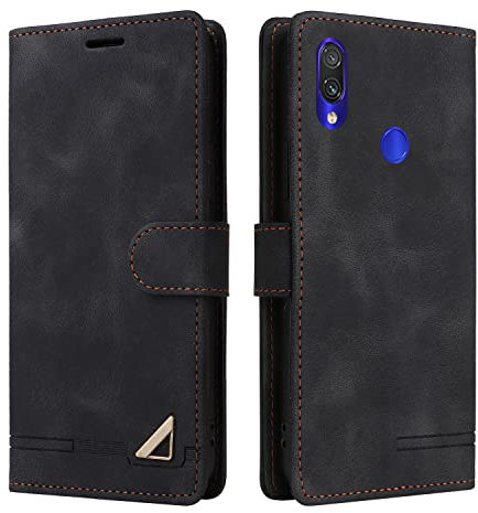 OKZone Coque pour Xiaomi Redmi Note 7/Note 7 Pro, Étui de Protection de Portefeuille Antichoc de Fente pour Carte, Support de Carte à Rabat en Cuir en PU Étui (Noir)