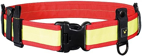 tee-uu RED Rettungsdienst-Koppel | verschiedene Größen S-XXL | Gürtel für Holster | Komplett Set mit Unter- und Obergürtel | Sanitäter | Einsatzgürtel | stufenlos verstellbar (M)