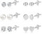 ALEXCRAFT Ohrstecker Set Ohrringe Silber 925 für Damen mädchen Silver Stud Earrings Geschenk für Frauen Freundin Mama Mädchen 6 Paar