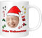 TassenTicker - lustige Weihnachtstasse - Personalisierte Kaffeetasse - Wunschnamen - Geschenk für Familie, Freunde, Mann und Frau - Weihnachtsmütze - weiss