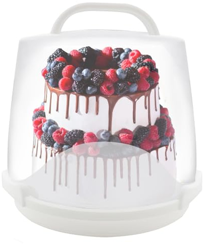 EWAFILU 3-Tier Party Cupcake Carrier, Cupcake Holder with Lid and Handle for Transport Storage 24 Cupcakes (White)