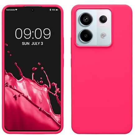 kwmobile Cover per Xiaomi Redmi Note 13 Pro 5G / Poco X6 5G Custodia - Back Case per Smartphone in Silicone TPU - Protezione Gommata - rosa shocking