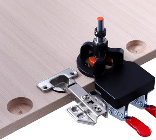 Bekasa 35mm Concealed Door Hinge Jig, Cabinet Hinge Jig Drilling Hole Puncher, Hinge Drilling Jig Hole Guide Locator, Aluminum Alloy Hinge Hole Drilling Jig for Door Cabinets Concealed Installation