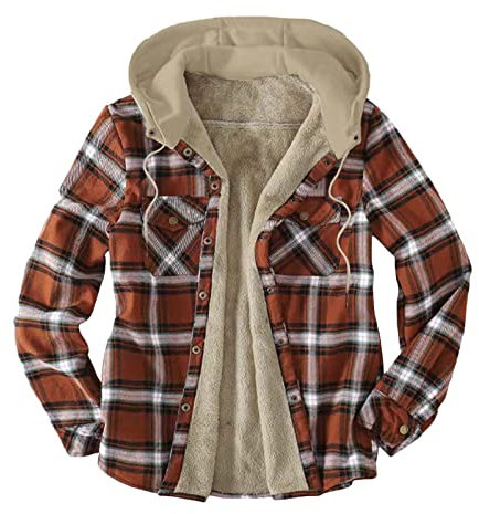 Chemise à Carreaux pour Homme Chemise Thermique en Polaire pour Hommes Longues à Carreaux avec Fermeture Boutonnée Doublure en Polaire Veste d'hiver Hoodies Veste de Flanelle Chaud