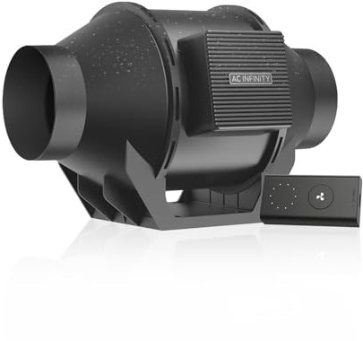 AC Infinity CLOUDLINE H4 – Leises Inline-Lüftersystem 100 mm mit Drehzahlregler, IP65-feuchtigkeitsgeschützt, für Grow-Zelte und Pilzzucht